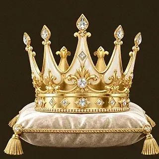Gold crown on cushion — Simsinos