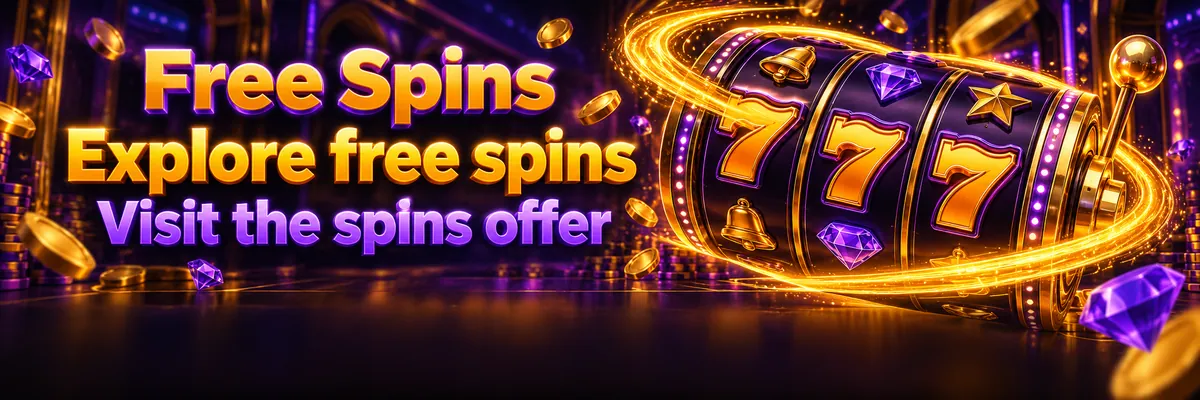 Golden lucky comet circling a stylised spinning slot reel with violet highlights.